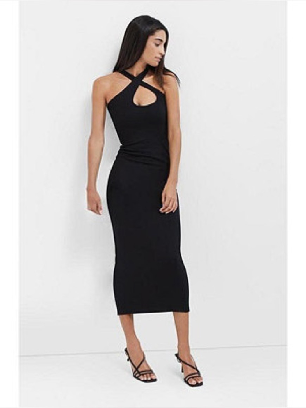 NWT Marcella NYC Harley Dress Cutout Tank Top Stretch Bodycon Midi Dress